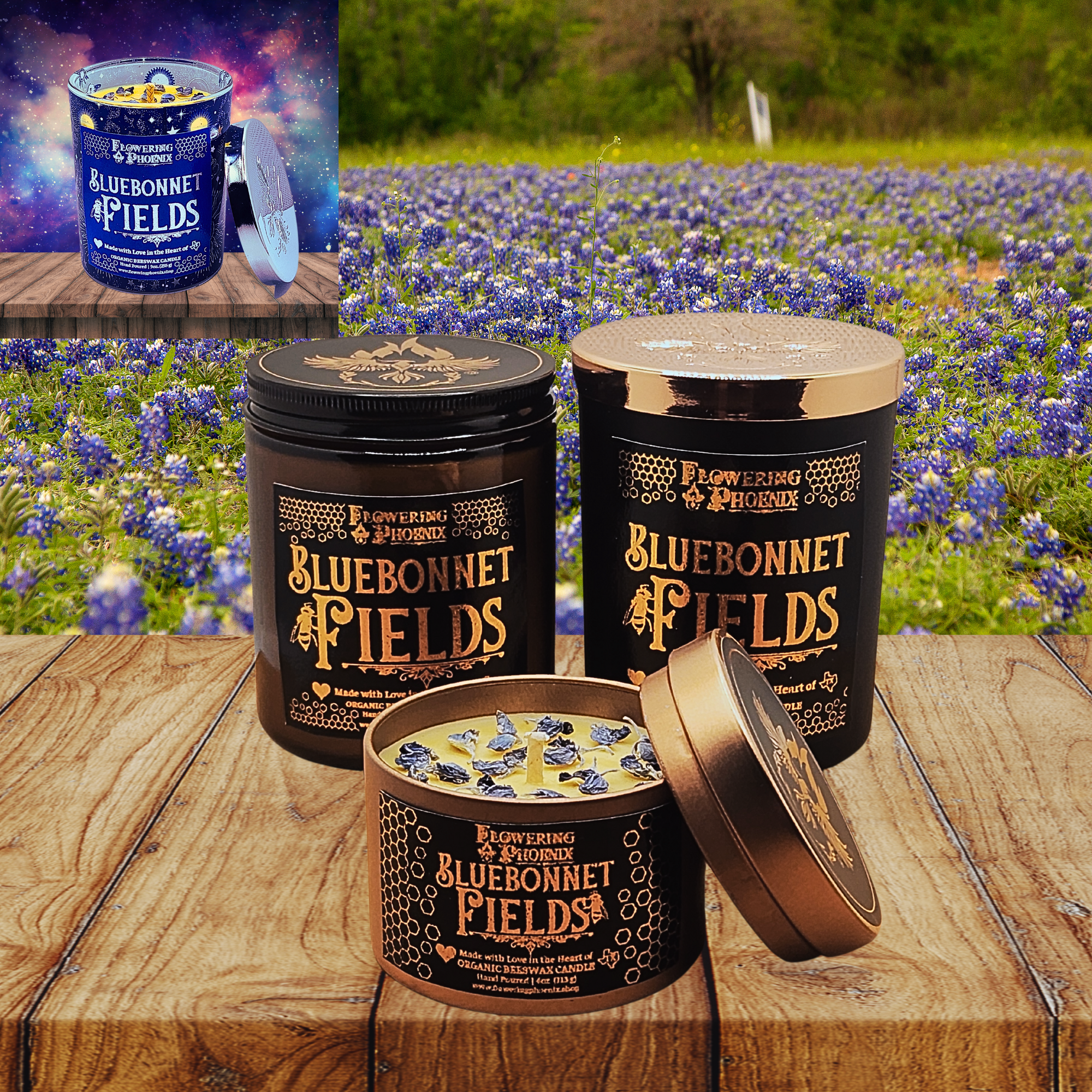 Texas Heritage – Flowering Phoenix Organic Beeswax Candles