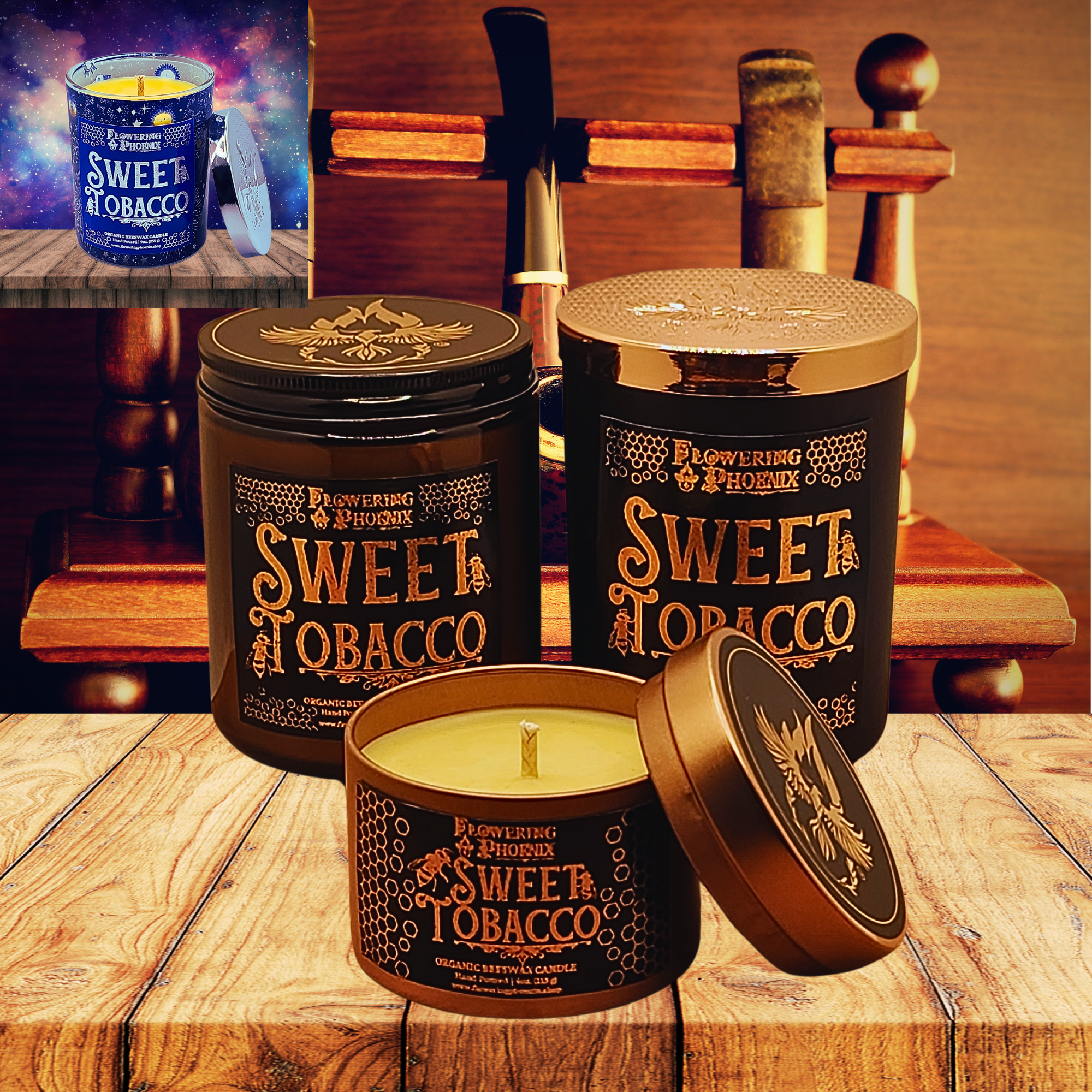 the collection sweet tobacco candle Leaves Made from 100% renewable and sustainable soy wax for a clean the collection sweet tobacco candle
