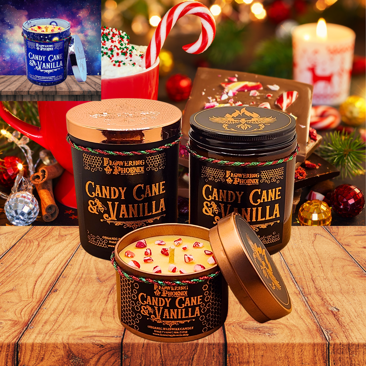 Candy Cane & Vanilla Candle