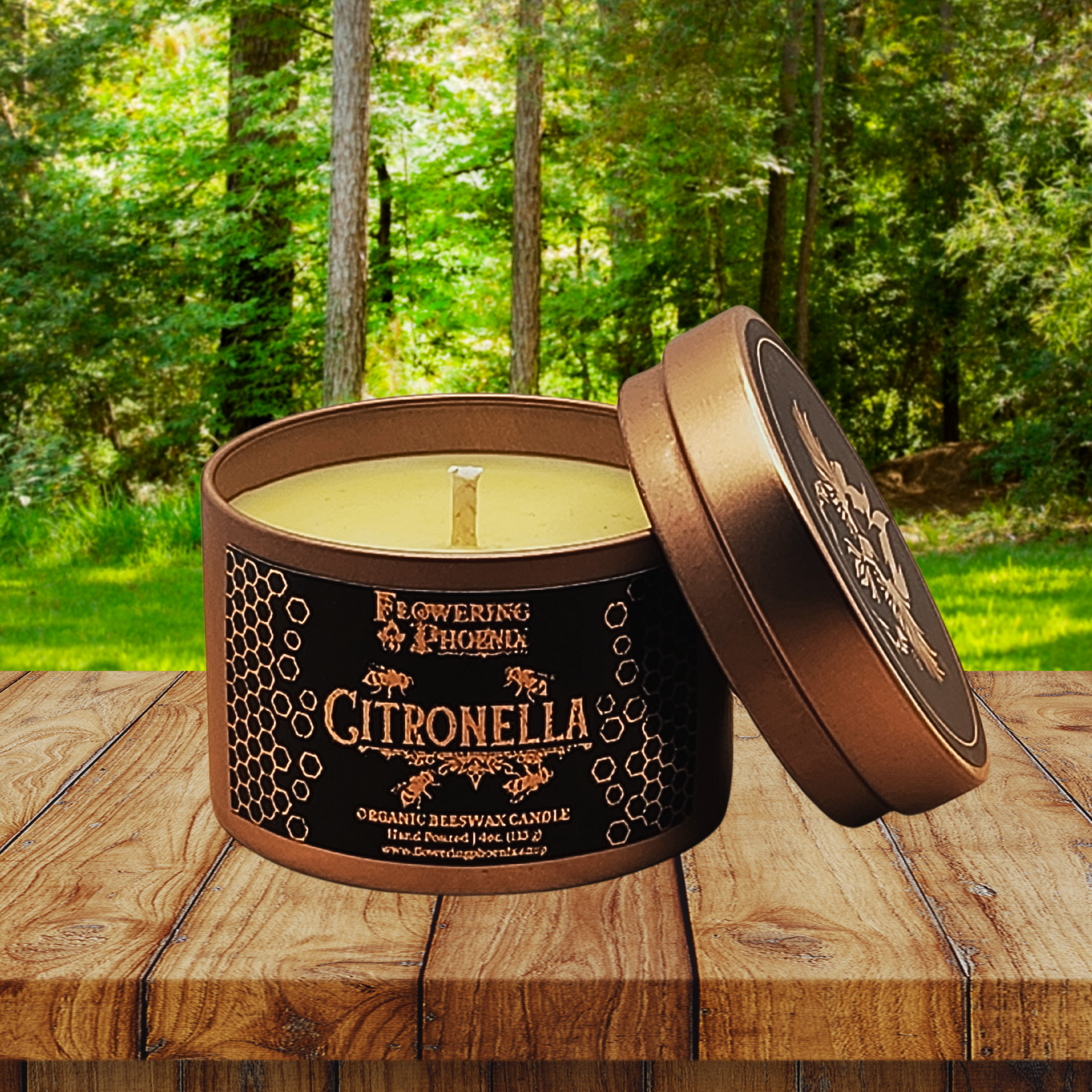 Intemporels pour demoiselles　シトロニール Citronella Candle – Flowering Phoenix Organic Beeswax Candles
