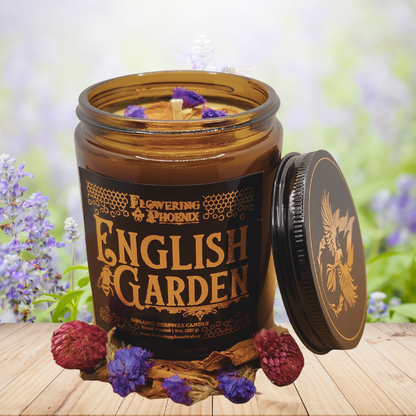 English Garden Candle - Amber Jar