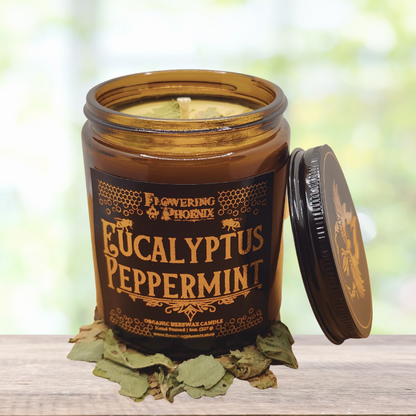 Eucalyptus Peppermint Candle - Amber Jar