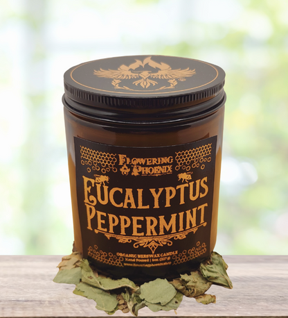 Eucalyptus Peppermint Candle - Amber Jar