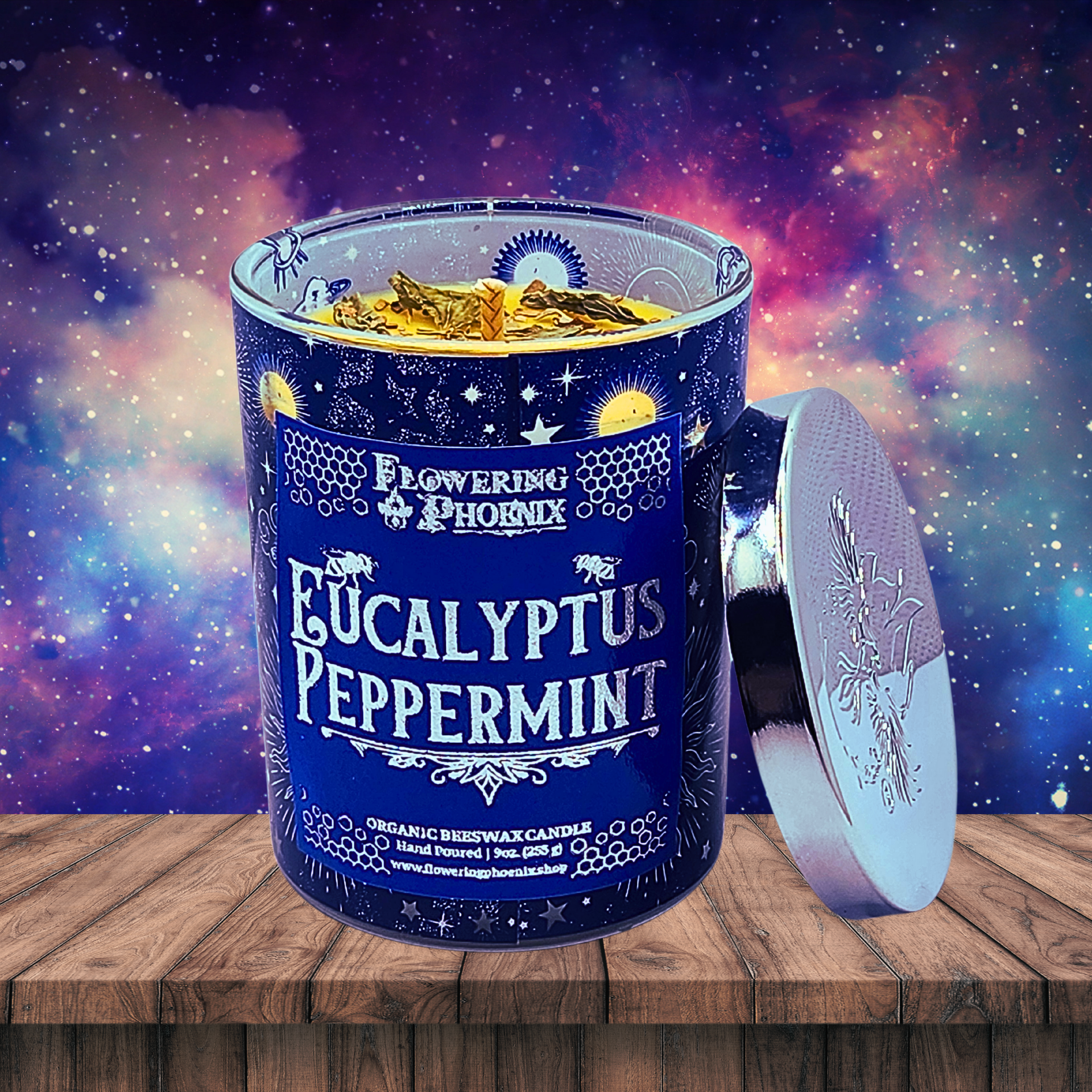 Eucalyptus Peppermint Candle – Flowering Phoenix Organic Beeswax