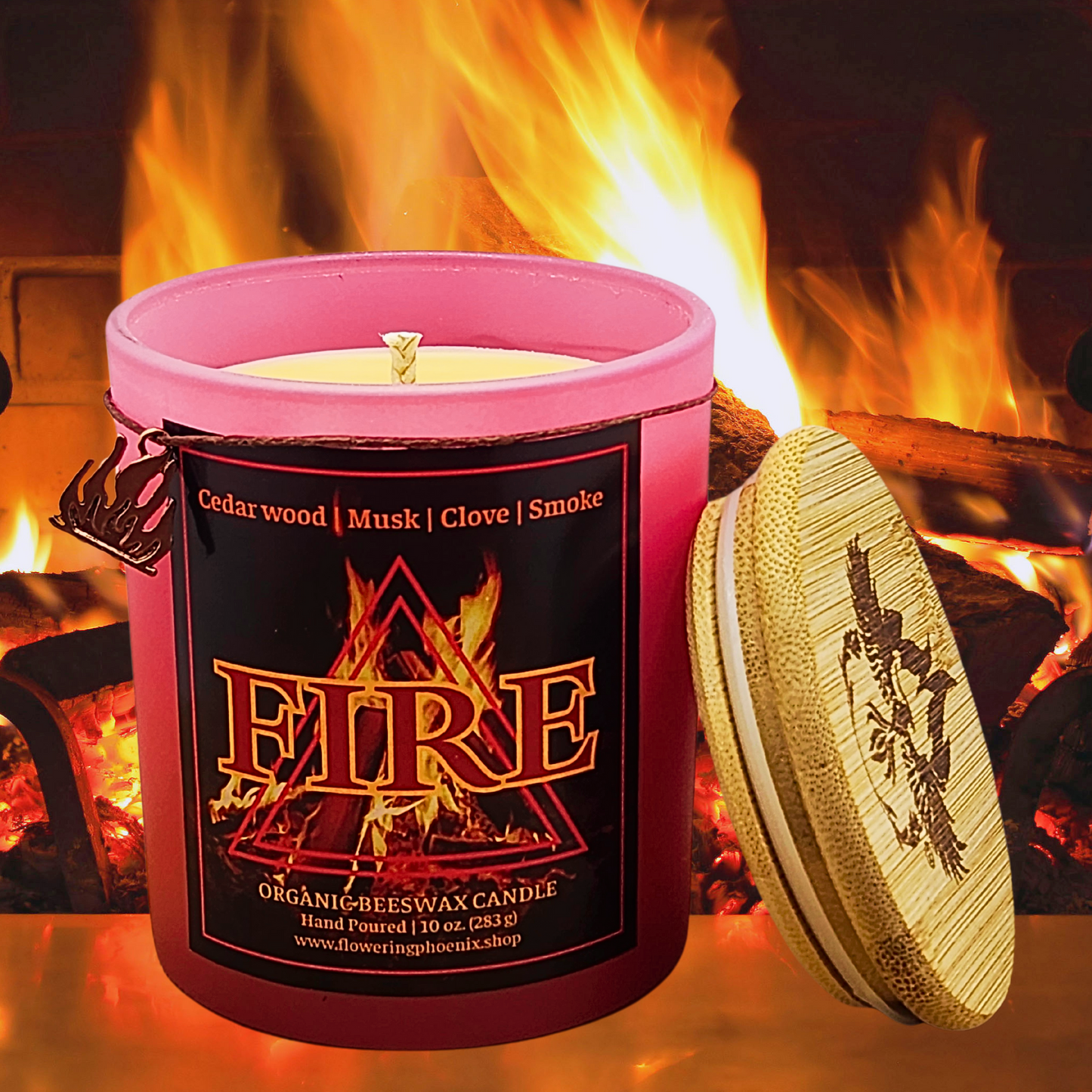 Fire Element Organic Beeswax Candle