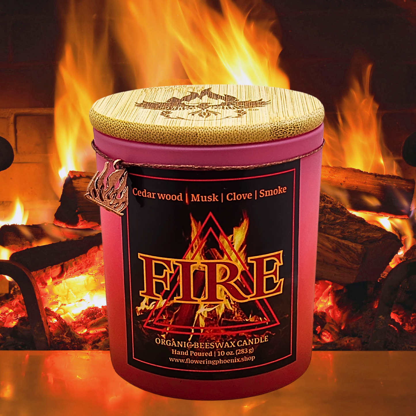 Fire Element Organic Beeswax Candle