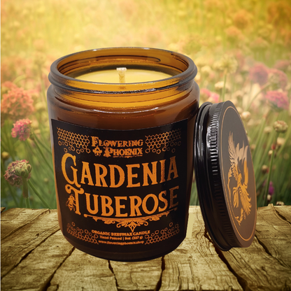 Gardenia Tuberose Candle - Amber Jar