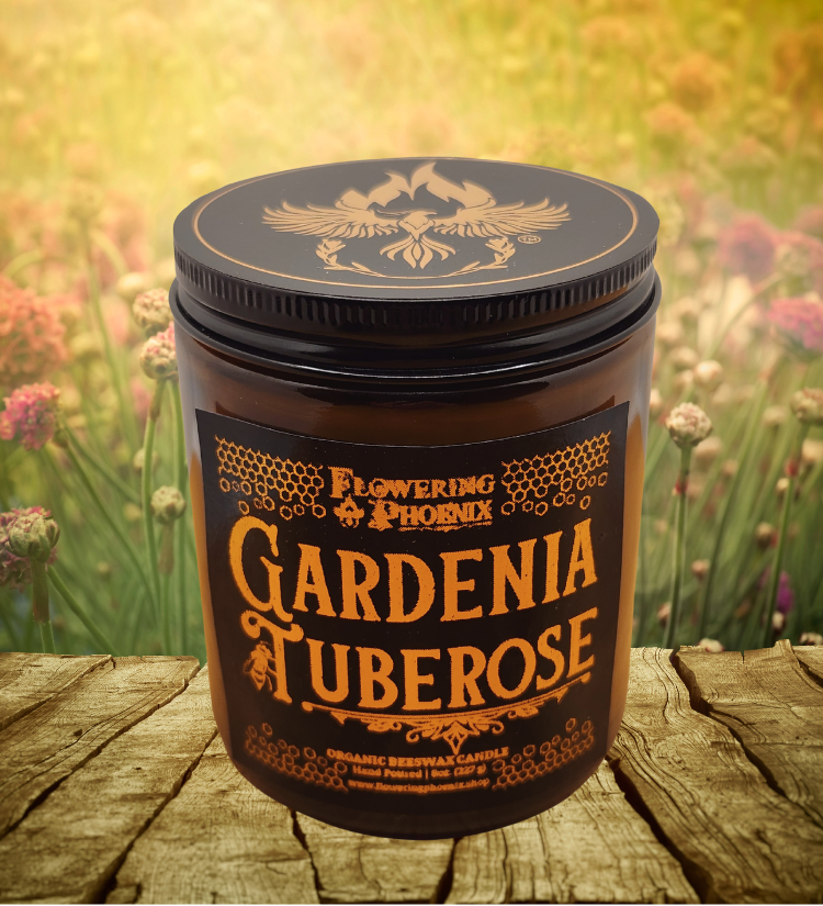 Gardenia Tuberose Candle - Amber Jar