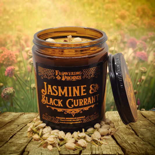 Jasmine & Black Currant Candle - Amber Jar