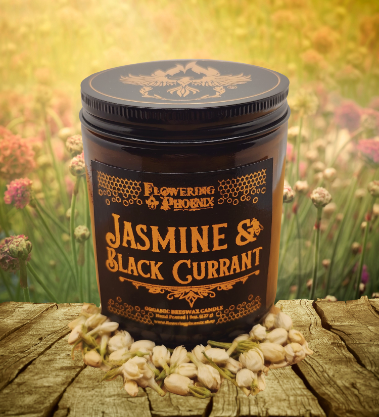 Jasmine & Black Currant Candle - Amber Jar