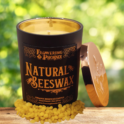 Natural Beeswax Candle (Unscented) - Luxury Jar