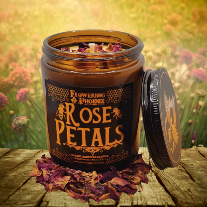 Rose Petals Candle - Amber Jar