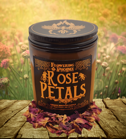 Rose Petals Candle - Amber Jar