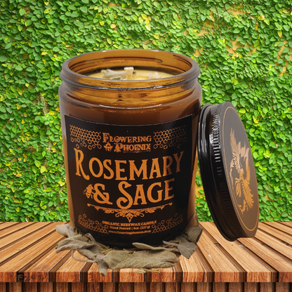 Rosemary & Sage Candle - Amber Jar