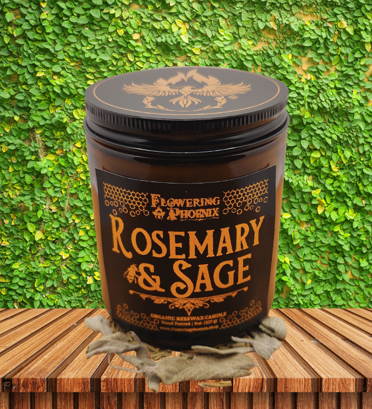 Rosemary & Sage Candle - Amber Jar