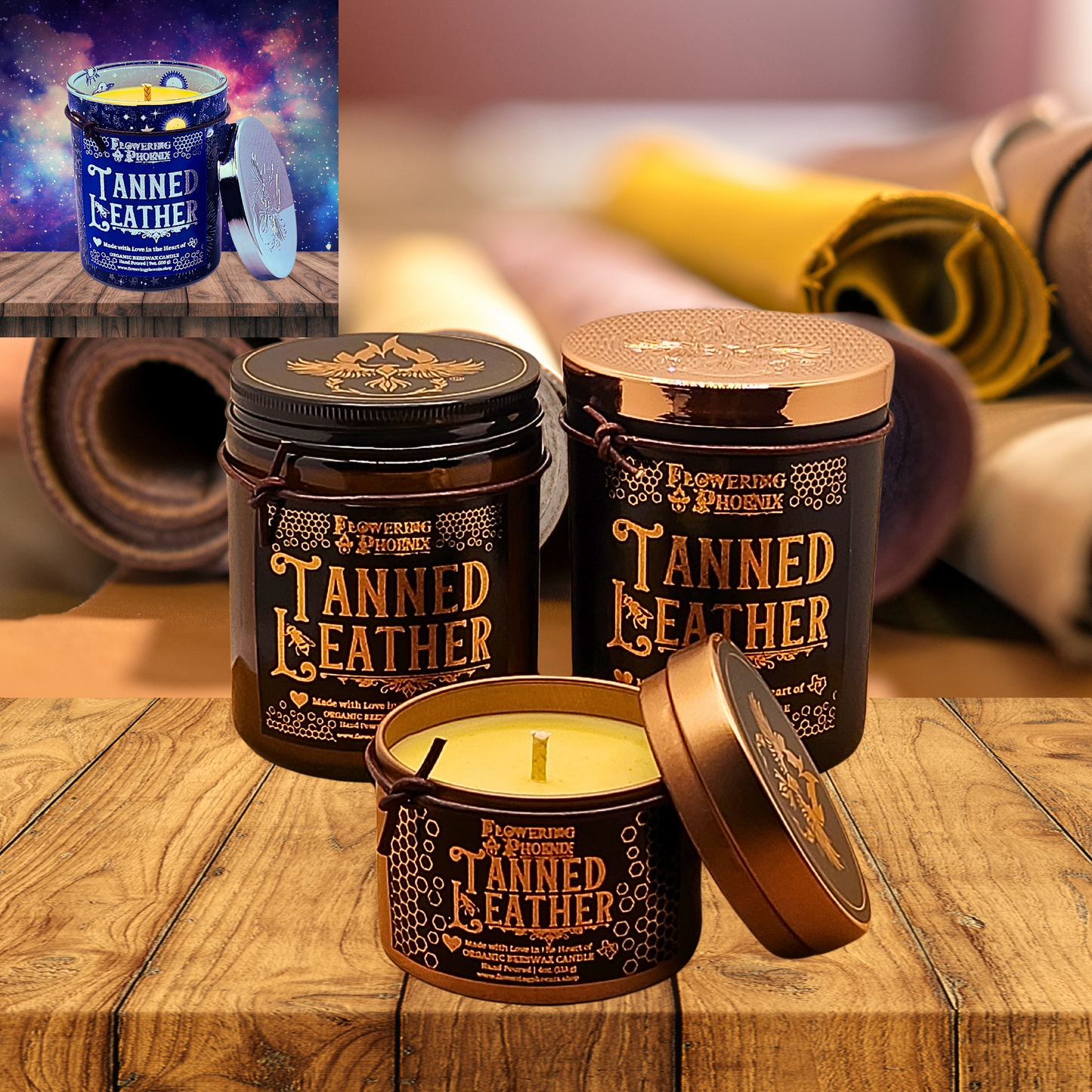 Tanned Leather Candle