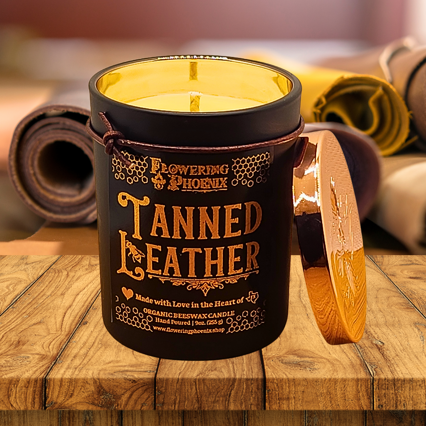 Tanned Leather Candle
