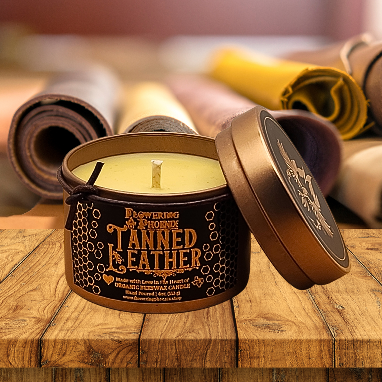 Tanned Leather Candle