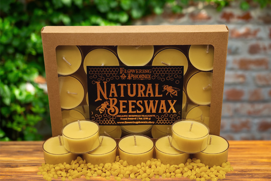 Natural Beeswax Tealight Candles (Unscented)