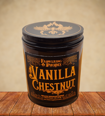 Vanilla Chestnut Candle - Amber Jar