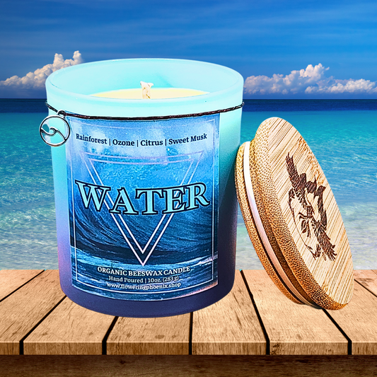 Water Element Organic Beeswax Candle