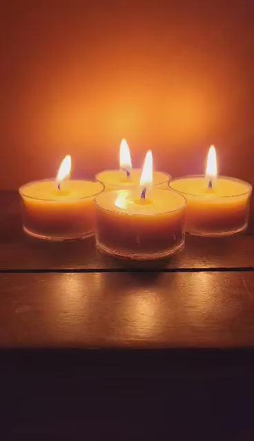 Natural Beeswax Tealight Candles (Unscented)